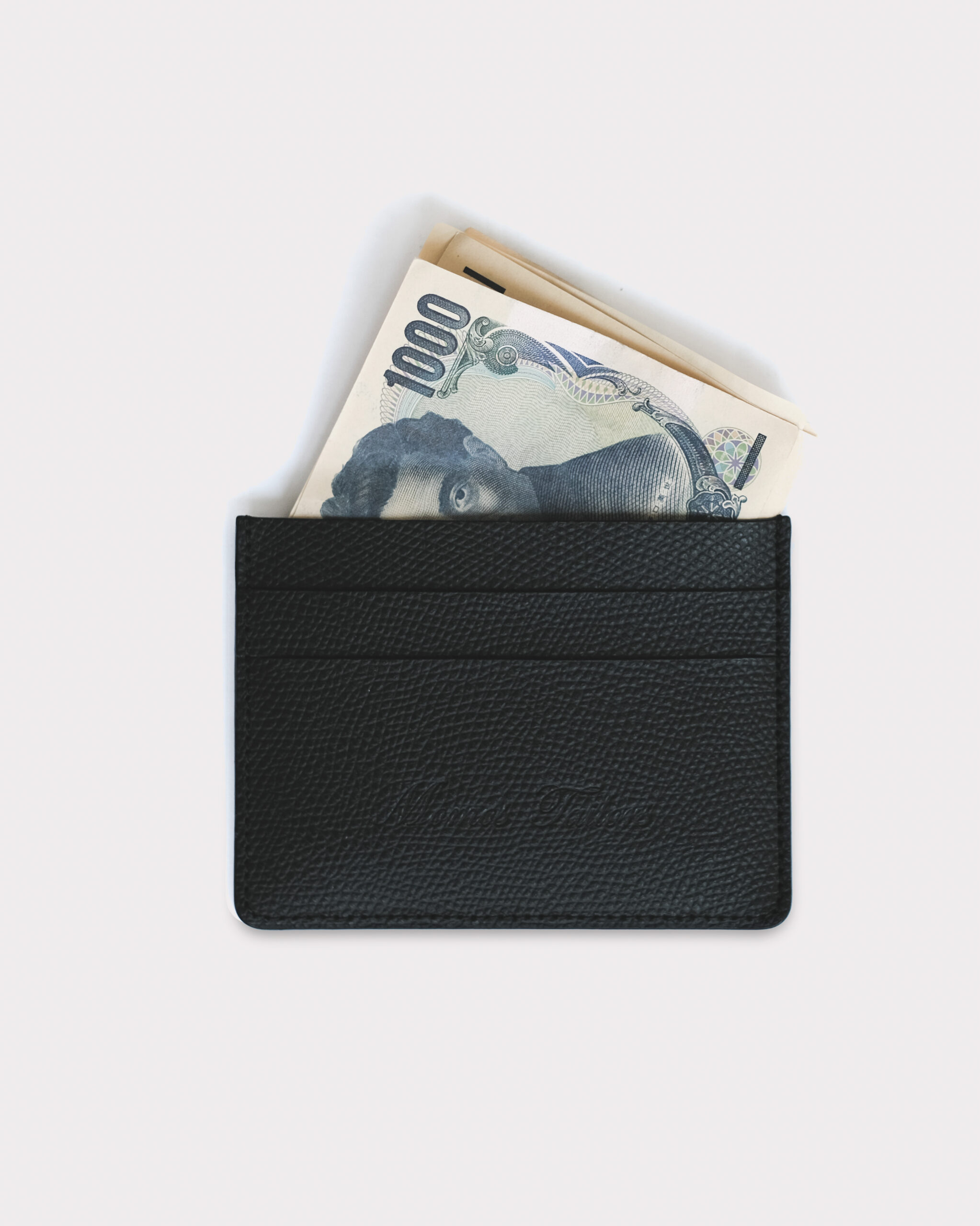 BLACK LEATHER CARD HOLDER