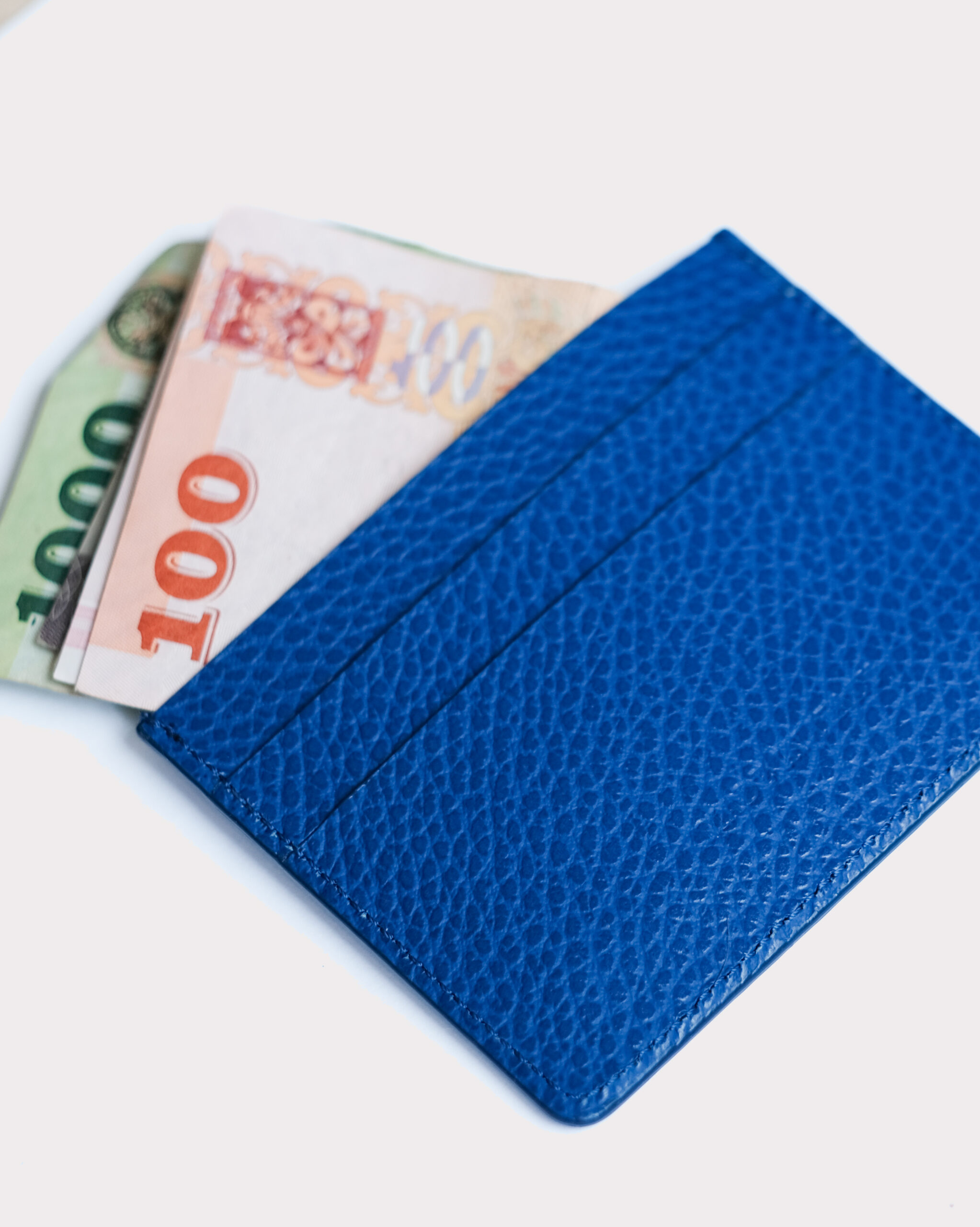 BLUE LEATHER CARD HOLDER - Imagen 3